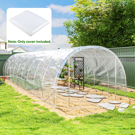 6 X 10m Heavy Duty (150um/6mil) Polypropylene Greenhouse Cover Replacement, UV R