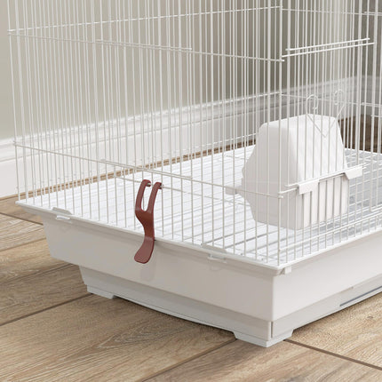 Bird Cage for Budgies, Finches & Canaries with Accessories and Tray - White