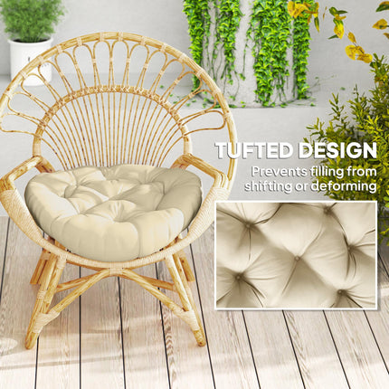Set of 2 Outdoor 60cm Cotton Filled Cushions UV Protected - Beige