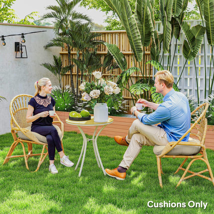 Set of 2 Outdoor 60cm Cotton Filled Cushions UV Protected - Beige