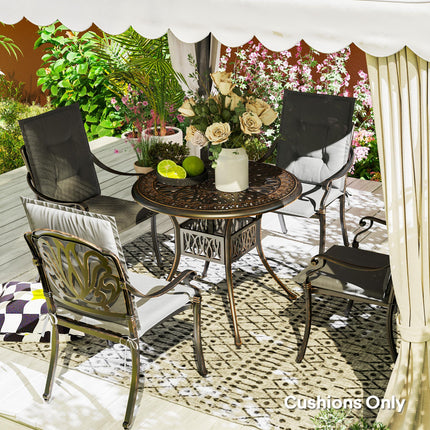 Set of Four Padded Garden Seat Cushions - Light Grey
