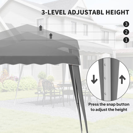 2.5 x 2.5M Pop Up Garden Tent with Steel Frame - Grey