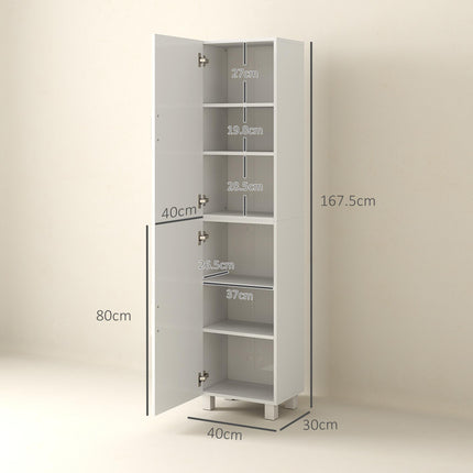 Tall Bathroom Cabinet, Freestanding Bathroom Cabinet with Adjustable Shelves and
