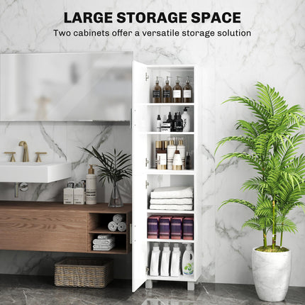 Tall Bathroom Cabinet, Freestanding Bathroom Cabinet with Adjustable Shelves and