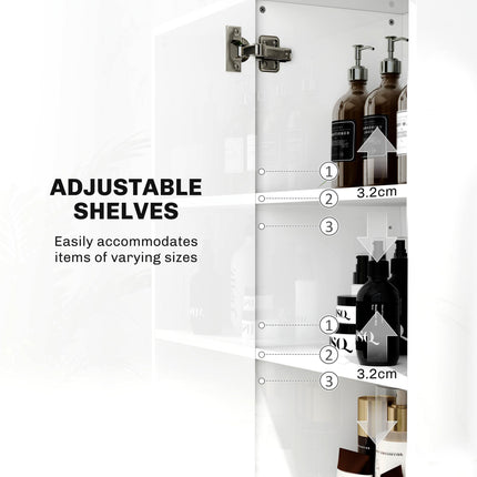 Tall Bathroom Cabinet, Freestanding Bathroom Cabinet with Adjustable Shelves and