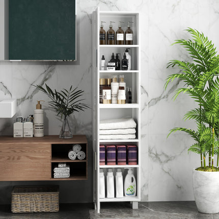 Tall Bathroom Cabinet, Freestanding Bathroom Cabinet with Adjustable Shelves and