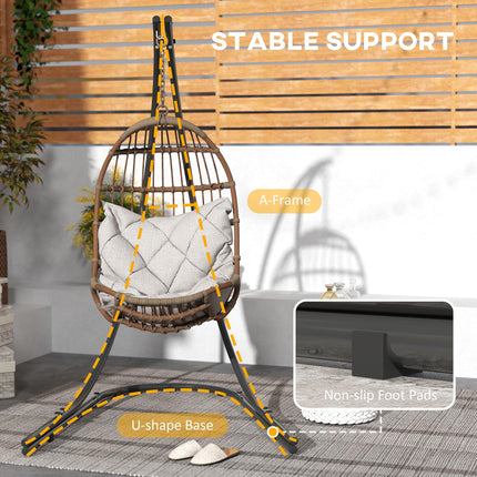 Heavy Duty Hammock Chair Stand with Extra Large Base - Black