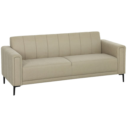 3 Seater Sofa, Modern Fabric Sofa Couch, Channel Tufted Upholstered Sofa Settee