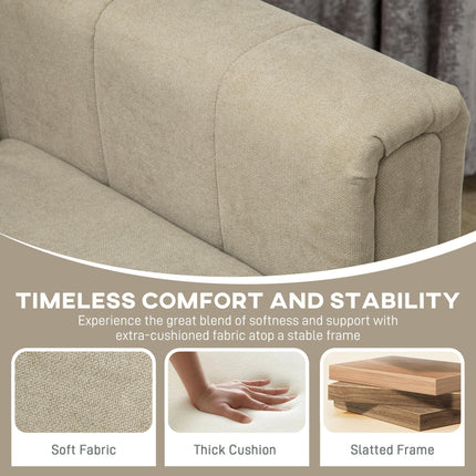 3 Seater Sofa, Modern Fabric Sofa Couch, Channel Tufted Upholstered Sofa Settee