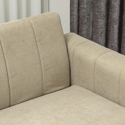 3 Seater Sofa, Modern Fabric Sofa Couch, Channel Tufted Upholstered Sofa Settee