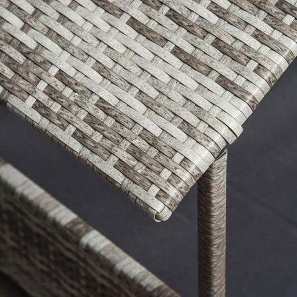 Wicker Dog House with Canopy and Removable Cushion for Small & Medium Dogs - Dark Grey