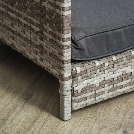 Wicker Dog House with Canopy and Removable Cushion for Small & Medium Dogs - Dark Grey