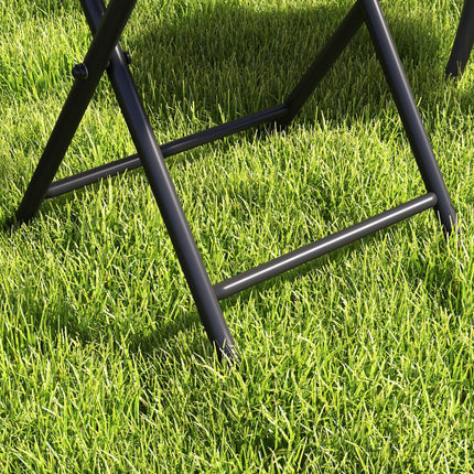Folding Rattan Garden Dining Table, 68 cm Round Rattan Garden Table with Water R