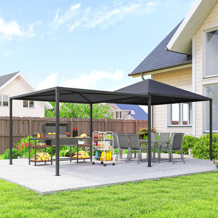 3¬†x 6m Garden¬†Gazebo with Extendable Awning and Wheels,¬†UPF30+ Metal Gazebo¬†