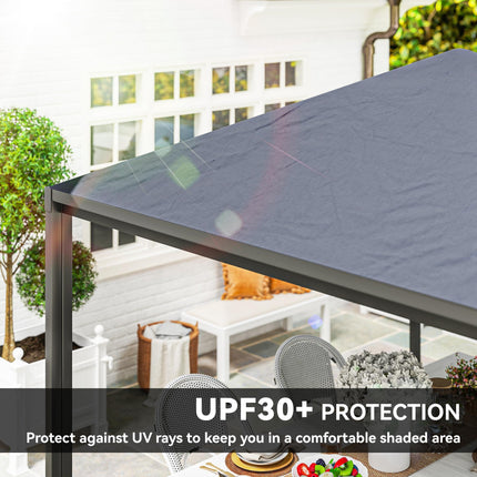 3¬†x 6m Garden¬†Gazebo with Extendable Awning and Wheels,¬†UPF30+ Metal Gazebo¬†
