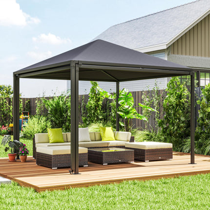 3¬†x 6m Garden¬†Gazebo with Extendable Awning and Wheels,¬†UPF30+ Metal Gazebo¬†