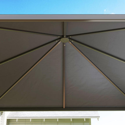 3¬†x 6m Garden¬†Gazebo with Extendable Awning and Wheels,¬†UPF30+ Metal Gazebo¬†