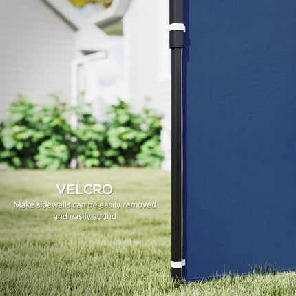 Set of Two 3x3m Gazebo Frame Replacement Walls with Windows - Blue