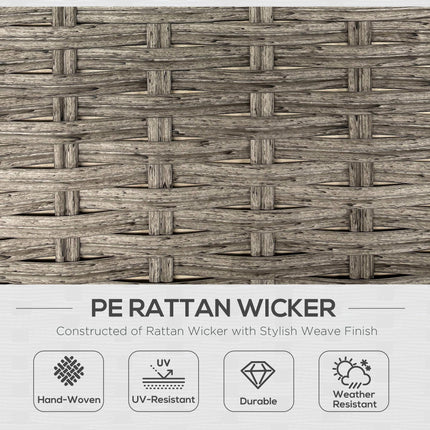 6-Piece Outdoor PE Rattan Garden Sectional Sofa Set with Cushions & Liftable Coffee Table - Light Grey