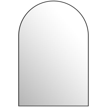 Arched Home Mirror 60 x 90cm with Powder Coated Frame - Black