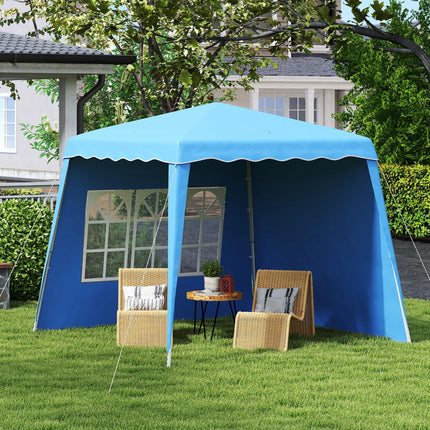 2.4m Pop Up Gazebo with Removable Sides UV50+ Protection - Blue
