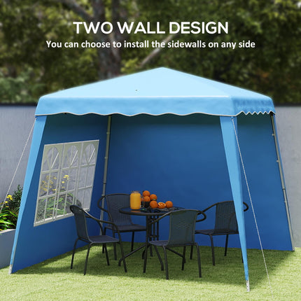 2.4m Pop Up Gazebo with Removable Sides UV50+ Protection - Blue