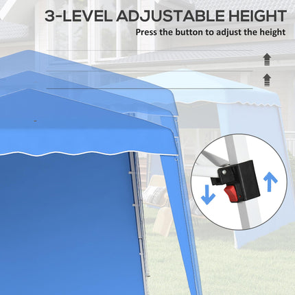2.4m Pop Up Gazebo with Removable Sides UV50+ Protection - Blue