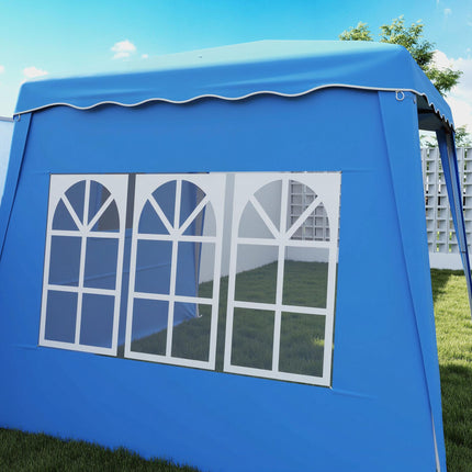 2.4m Pop Up Gazebo with Removable Sides UV50+ Protection - Blue