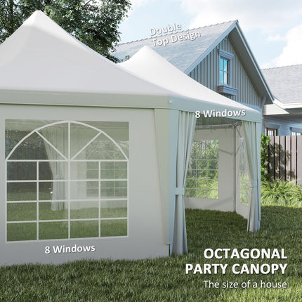 6.8 x 5m Octagonal Marquee Gazebo - White