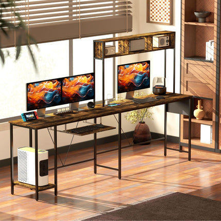 160cm Reversible L Shaped Desk with Power Outlet, Industrial Corner Desk with Power Outlet Industrial Corner Desk With Ke