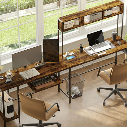 160cm Reversible L Shaped Desk with Power Outlet, Industrial Corner Desk with Power Outlet Industrial Corner Desk With Ke