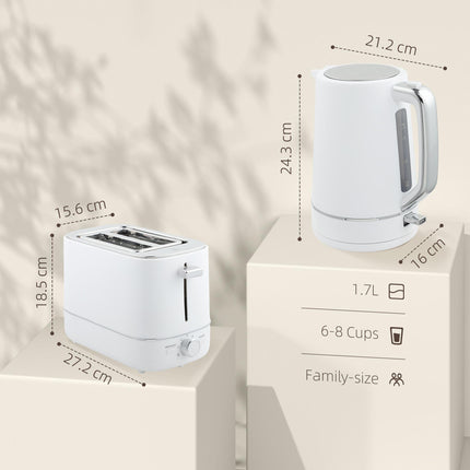 Kettle and Toaster Set, 1.7L 3000W Fast Boil Kettle & 2 Slice Toaster Kitchen W