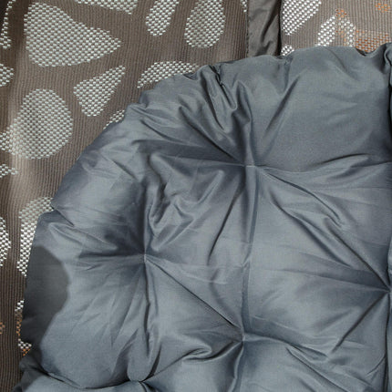 Swivel Egg Chair with Cushions and Metal Frame - Grey