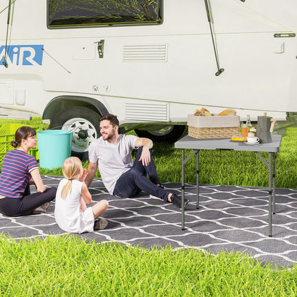 Heavy Duty 3ft Folding Camping Table with Adjustable Height - Dark Grey