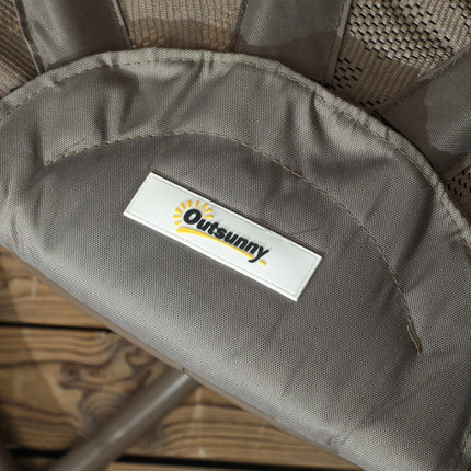 Swivel Egg Chair with Cushions and Metal Frame - Sand Brown