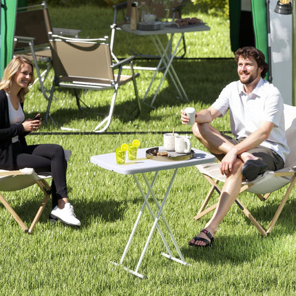 Minimal Folding Outdoor Table With Adjustable Heights - White