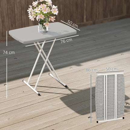 Minimal Folding Outdoor Table With Adjustable Heights - White