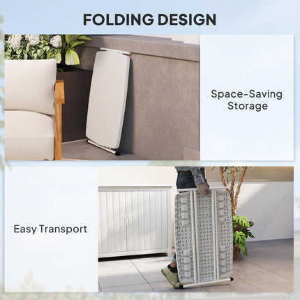 Minimal Folding Outdoor Table With Adjustable Heights - White