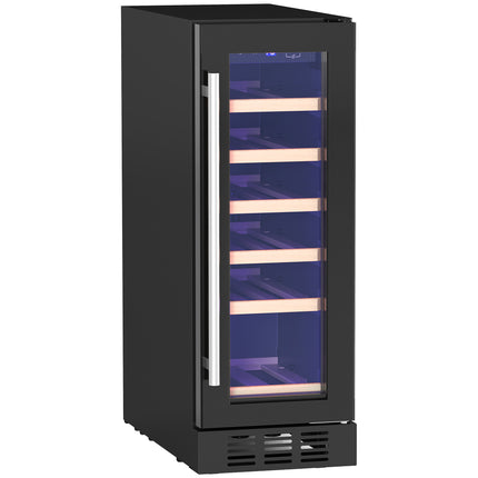 19 Bottle Wooden Rack Wine Fridge 5-18℃ Temperature Control - Black