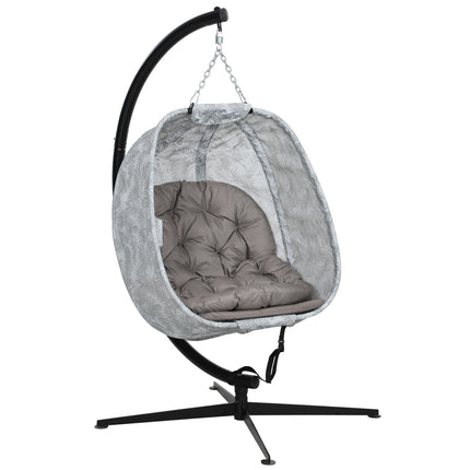 Hanging Egg Chair Outdoor Indoor Garden Swing Chair with Folding Basket, Garden