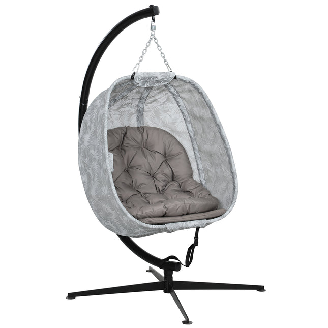 Hanging Egg Chair Outdoor Indoor Garden Swing Chair with Folding Basket, Garden