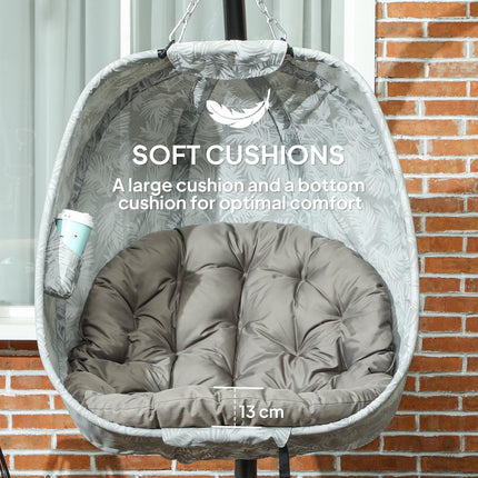 Hanging Egg Chair Outdoor Indoor Garden Swing Chair with Folding Basket, Garden