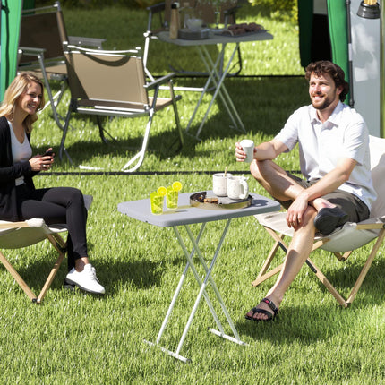 Minimal Adjustable Height Folding Outdoor Table - Grey White