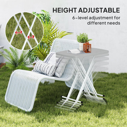 Minimal Adjustable Height Folding Outdoor Table - Grey White