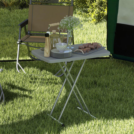 Minimal Adjustable Height Folding Outdoor Table - Grey White