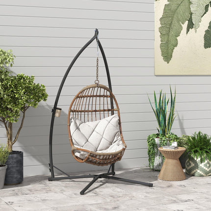 Heavy Duty Steel Hammock Chair Stand with X-Shape Base 150KG Load Capacity - Black