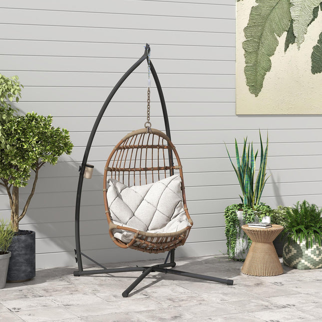 Heavy Duty Steel Hammock Chair Stand with X-Shape Base 150KG Load Capacity - Black