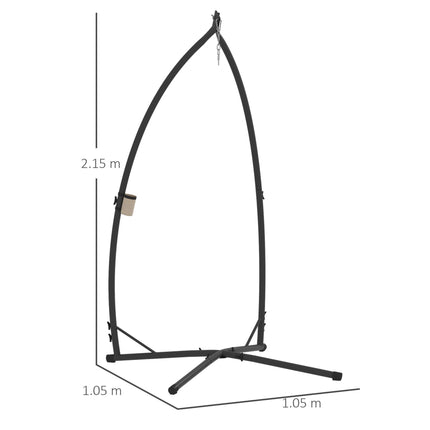 Heavy Duty Steel Hammock Chair Stand with X-Shape Base 150KG Load Capacity - Black