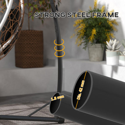 Heavy Duty Steel Hammock Chair Stand with X-Shape Base 150KG Load Capacity - Black