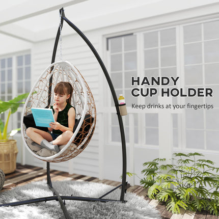 Heavy Duty Steel Hammock Chair Stand with X-Shape Base 150KG Load Capacity - Black